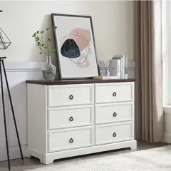 MSA MUEBLES SANTA ANA - Cómoda Cajonera 6 Cajones White Drag