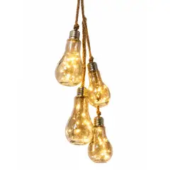 GENERICO - Adorno Decorativo Tipo Ampolleta Vintage Con Luces Calidas