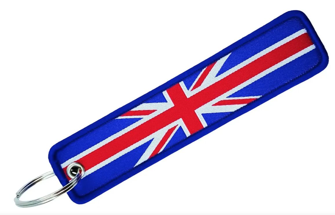 Llavero Personalizado Hombre, Bordado en Contorno, Regalos Originales, Inglaterra Rojo TALLA UNICA