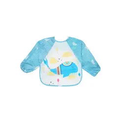 PUMUCKI - Babero Manga Larga Impermeable Celeste 0-6 meses