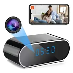 IRM - Reloj Camara Espia WiFi 1080P Alarma Despertador Digital Seguridad Vigilancia Oculta App