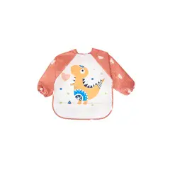 PUMUCKI - Babero Manga Larga Impermeable Naranja 6-12 meses