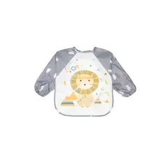 PUMUCKI - Babero Manga Larga Impermeable Gris 6-12 meses