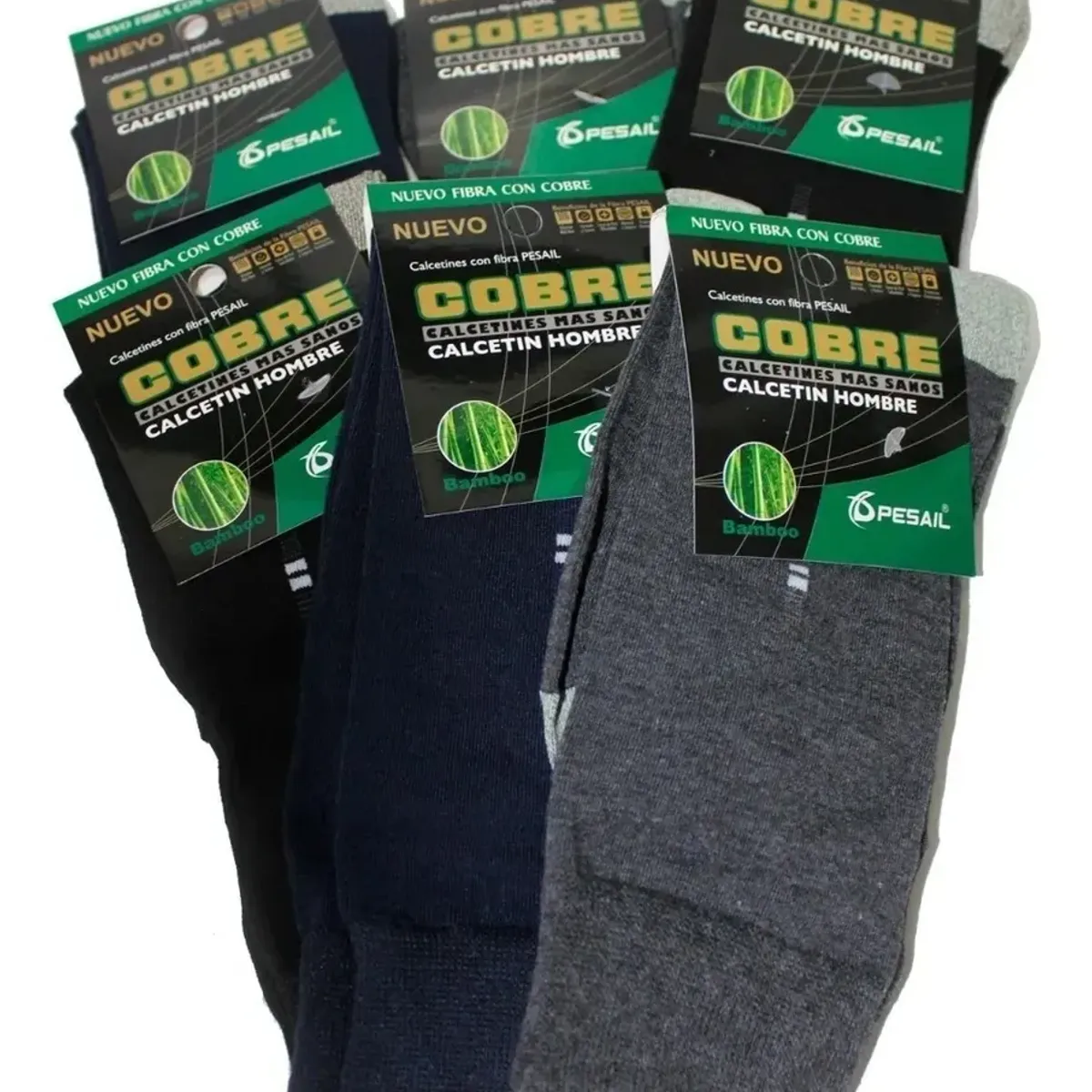 GARSIL - 12 Pares Calcetines Gruesos Con Fibra De Cobre y Algodón Para Hombre