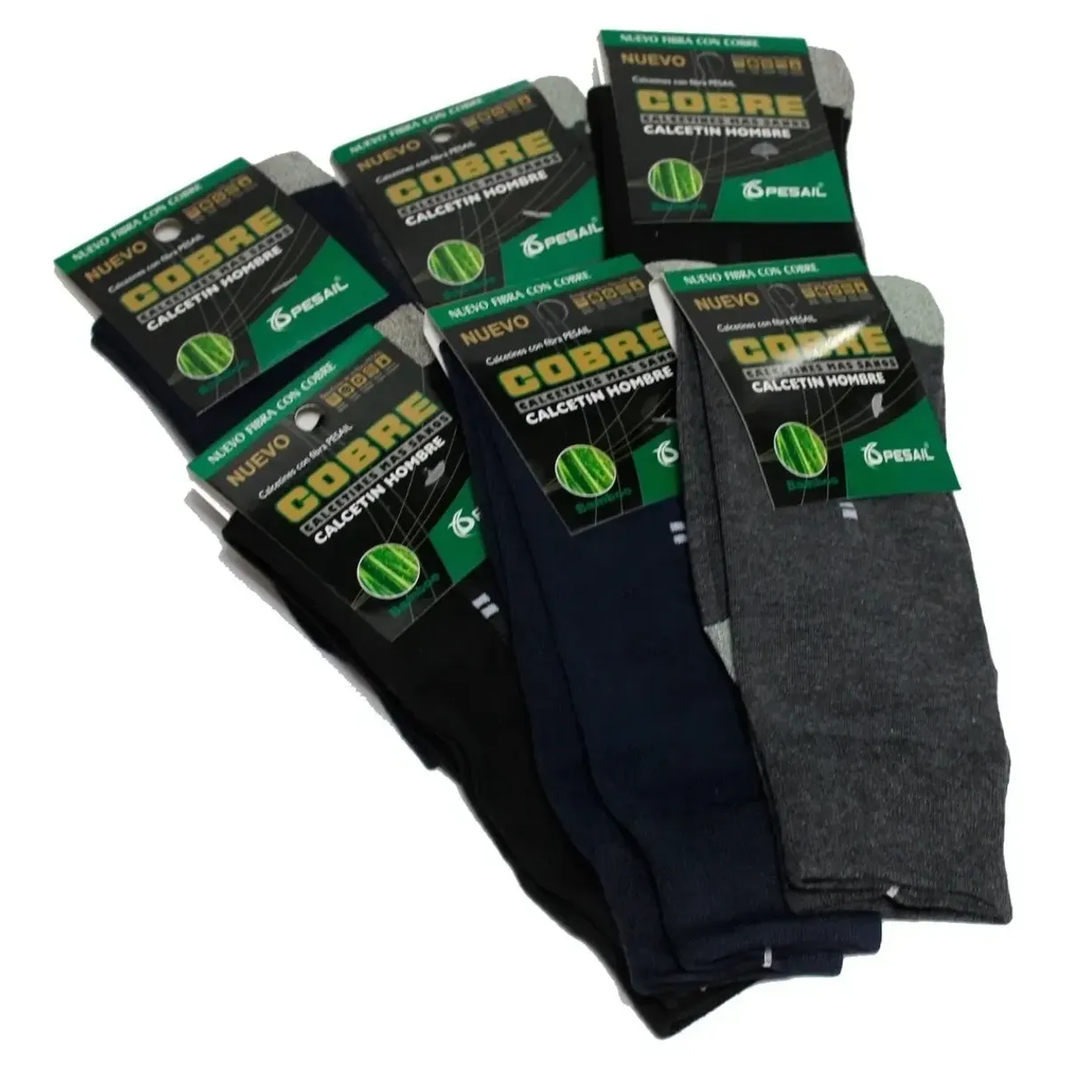 GARSIL - 12 Pares Calcetines Gruesos Con Fibra De Cobre y Algodón Para Hombre