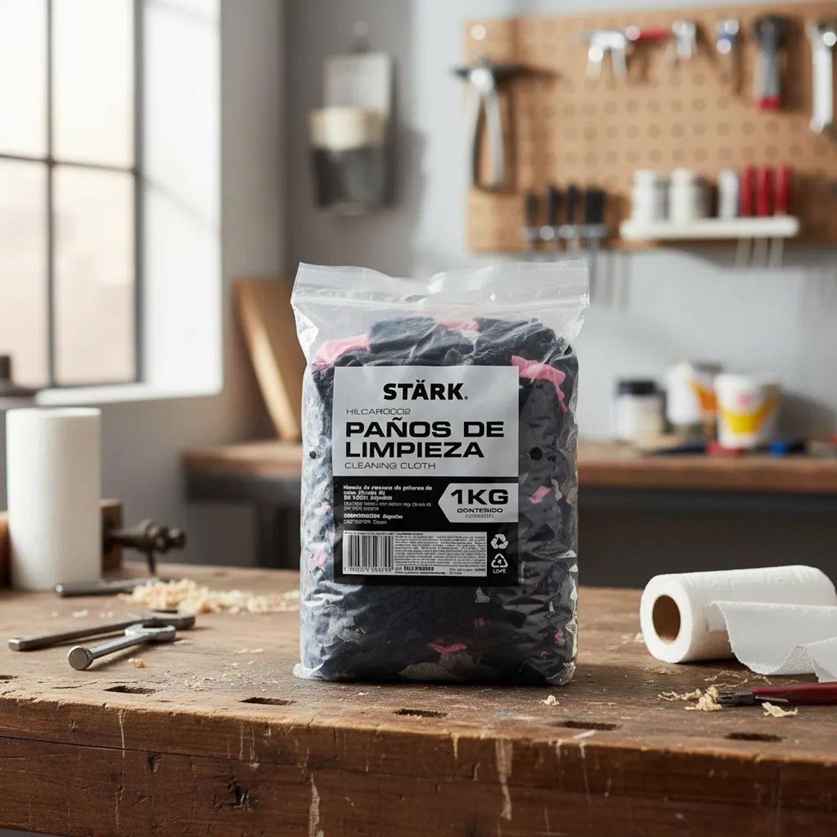 STARK - Paño Limpieza Stark Multicolor 1 Kg Para Hogar Taller Oficina