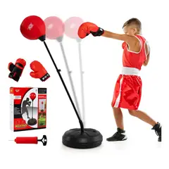 IRM - Juego Boxeo Infantil Pera Loca Guantes Inflador Soporte Ajustable Saco Bolsa Juegos Niños