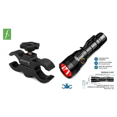 GENERICO - Kit Soporte Montura 8 + Linterna Luz Roja Táctica Potente - Ideal Caza y Pesca