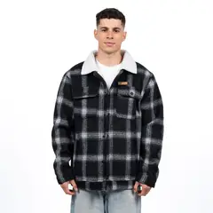 REEF - Chaqueta Sherpa Hombre Buttons Negro Blanco