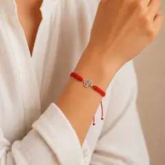LK LUKSO - Pulsera Hilo Rojo Árbol de la Vida Unisex Plata 925