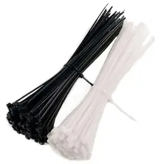 GEN - 50x Amarras Plasticas 20 Cm Para Cables Trillaje Blanca Negro