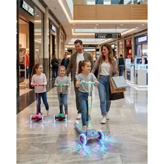 GENERICO - Scooter Infantil Ajustable De 3 Ruedas Tonos Azules y Detalles Morados