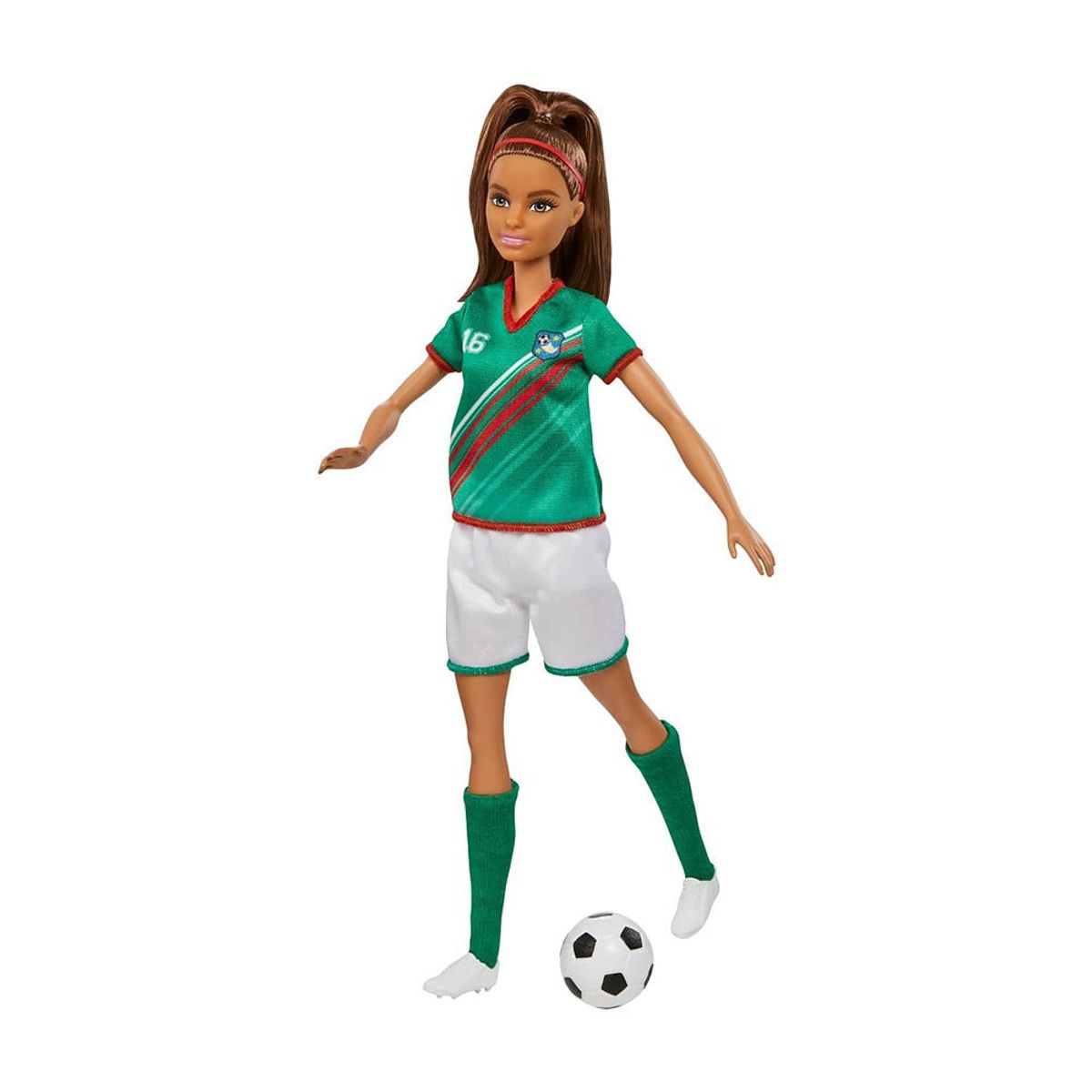 MATTEL - BARBIE JUGADORA DE FUTBOL PLAYERA VERDE