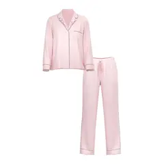 VICTORIA'S SECRET - Pijama Set Satin Manga Larga Angel Pink - Victoria´s Secret
