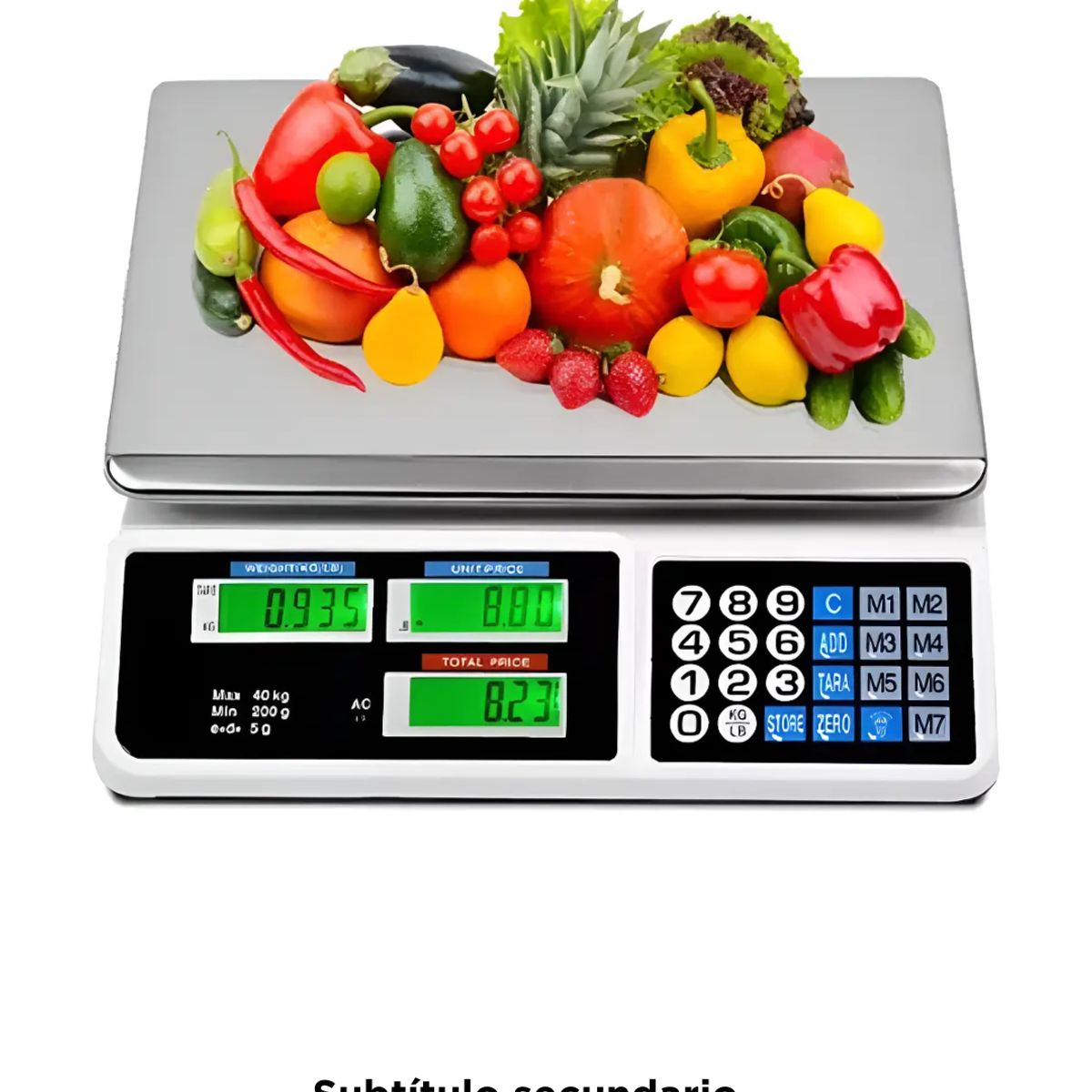 RAF - Balanza Pesa Digital 40 Kilos Recargable Negocio Electrónica - Batería Interna Recargable