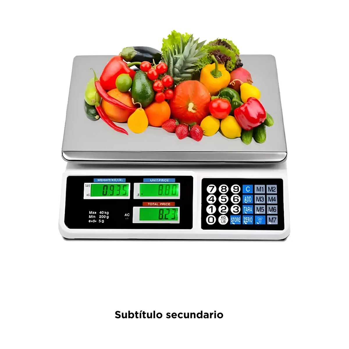 RAF - Balanza Pesa Digital 40 Kilos Recargable Negocio Electrónica - Batería Interna Recargable