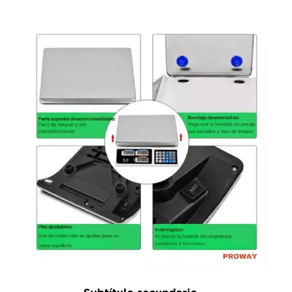 RAF - Balanza Pesa Digital 40 Kilos Recargable Negocio Electrónica - Batería Interna Recargable