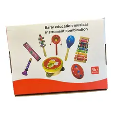 GENERICO - Set 8 Instrumentos Musicales Madera Montessori Banda Infantil