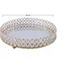 GENERICO - Bandeja Decorativa de Cristal Multifuncional para Maquillaje, Joyería y Postres – 30 x 30x 5 cm