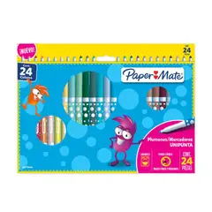 PAPER MATE - Marcadores Lavables Unipunta 24 Colores