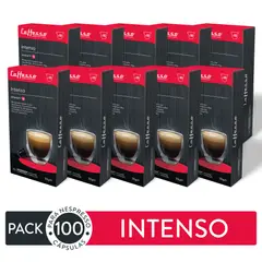 CAFFESSO - Pack x100 Cápsulas de Café Intenso Para Nespresso Intensidad 12