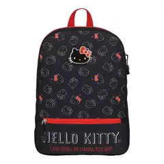 HELLO KITTY - Mochila Juvenil Negro Rojo 17L