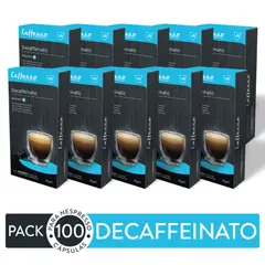 CAFFESSO - Pack x100 Cápsulas de Café Decaffeinato Para Nespresso Intensidad 4