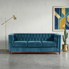 LATAM HOME - Sofá Roma 3 Cuerpos Capitoné Tela Velvet