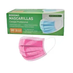 GENERICO - Mascarilla Desechable 3 Pliegues Mascarillas De 50 Unidades Color Rosado