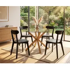 CORI CORI - Comedor Warwick 120cm + 4 Sillas Fresno Madera