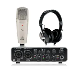 BEHRINGER - Pack De Home Studio Interfaz de audio Microfono y Audifonos U-Phoria Studio Pro