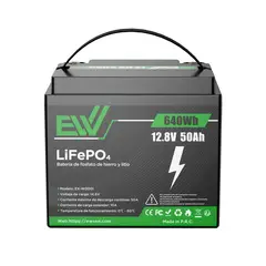 EWTTO - Batería LiFePO4 12,8V 50Ah 640Wh BMS Reemplazo Plomo-Ácido