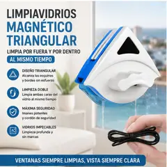 MOVI - LIMPIAVIDRIOS MAGNÉTICO TRIANGULAR VENTANAS IMPECABLES SIN ESFUERZO