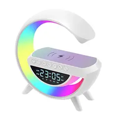 GENERICO - Parlante Bluetooth Lampara RGB G Cargador Inalambrico Reloj Despertador