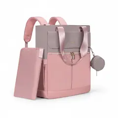 SENSIBLUE - Bolso Maternal 2 en 1 Mochila y Bandolera con Cambiador - Rosa y Gris