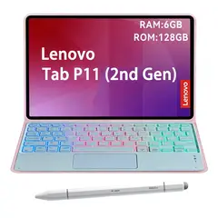LENOVO - Tablet Tab P11 2nd Gen 6GB+128GB 11.5 Gris+ Teclado Rosa retroiluminado en color+Lápiz