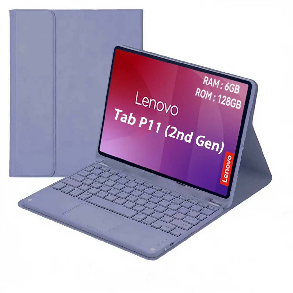 LENOVO - Tablet Lenovo Tab P11 2nd Gen 6GB+128GB WiFi 11.5  Gris+ Teclado Púrpura+ Lápiz+Mouse