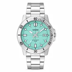 CASIO - Reloj caballero MTP-VD01D-3E1V correa acero inoxidable fondo menta