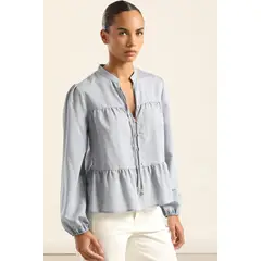 LIOLA - Blusa Romantica Paneles, Celeste