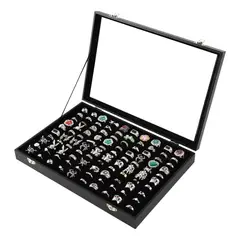 NORPLAT - Organizador Exhibidor 100 Anillos Aros Terciopelo -