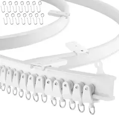 GENERICO - Riel De Cortina Flexible Con Rodillos Silenciosos 3 Metros