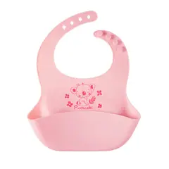 PUMUCKI - Babero de Silicona Color Rosa