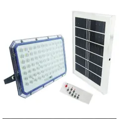GENERICO - Reflector Solar LED 2000W con Panel y Control Remoto Luz Fría IP66 Exterior