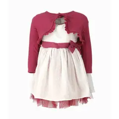 LIMONADA - Vestido bebé con bolero burdeo