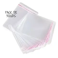 GENERICO - Kit de 300 Bolsas de Formato A4 material Celofán con Cierre Adhesivo 22x34