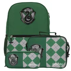 WARNER BROS - Set Mochilas 3 en 1 Slytherin Harry Potter Verde 17L
