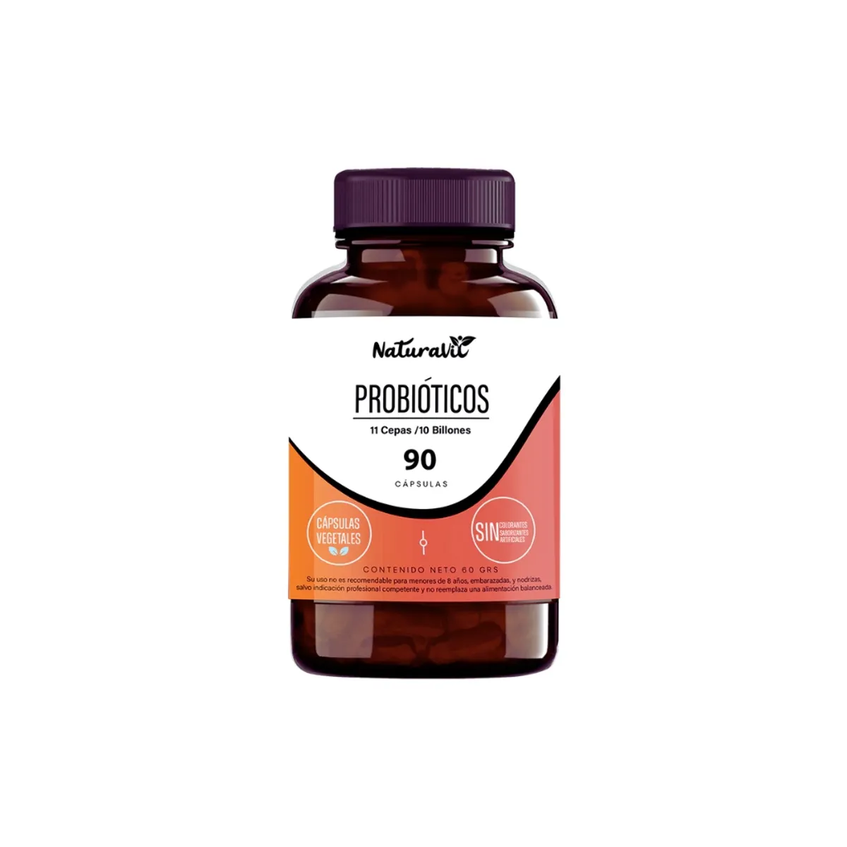 NATURAVIT - Probióticos 11 Cepas 10 Billones Naturavit 90 Cápsulas Vegetales - Suplemento Vegan Natural