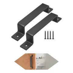 GENERICO - Manilla acero al carbono puerta granero 19 cm 2pz