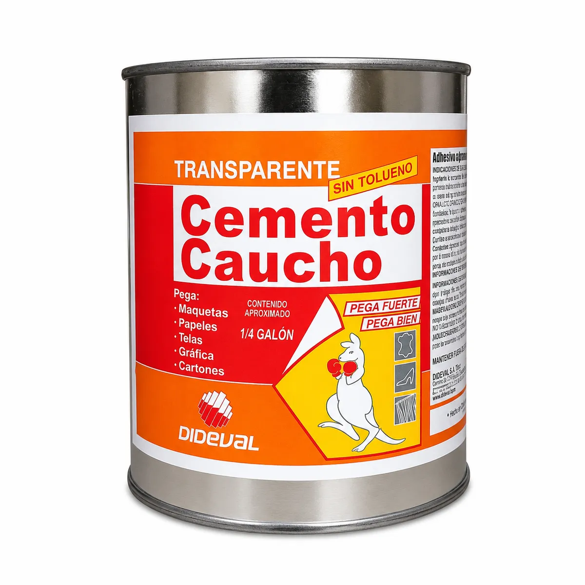 Adhesivo Cemento Caucho Sin Tolueno Transparente 14 Galon, marca DIDEVAL - Foto Principal