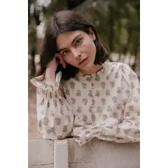 CASA PAMPA - Blusa Malva Floreada